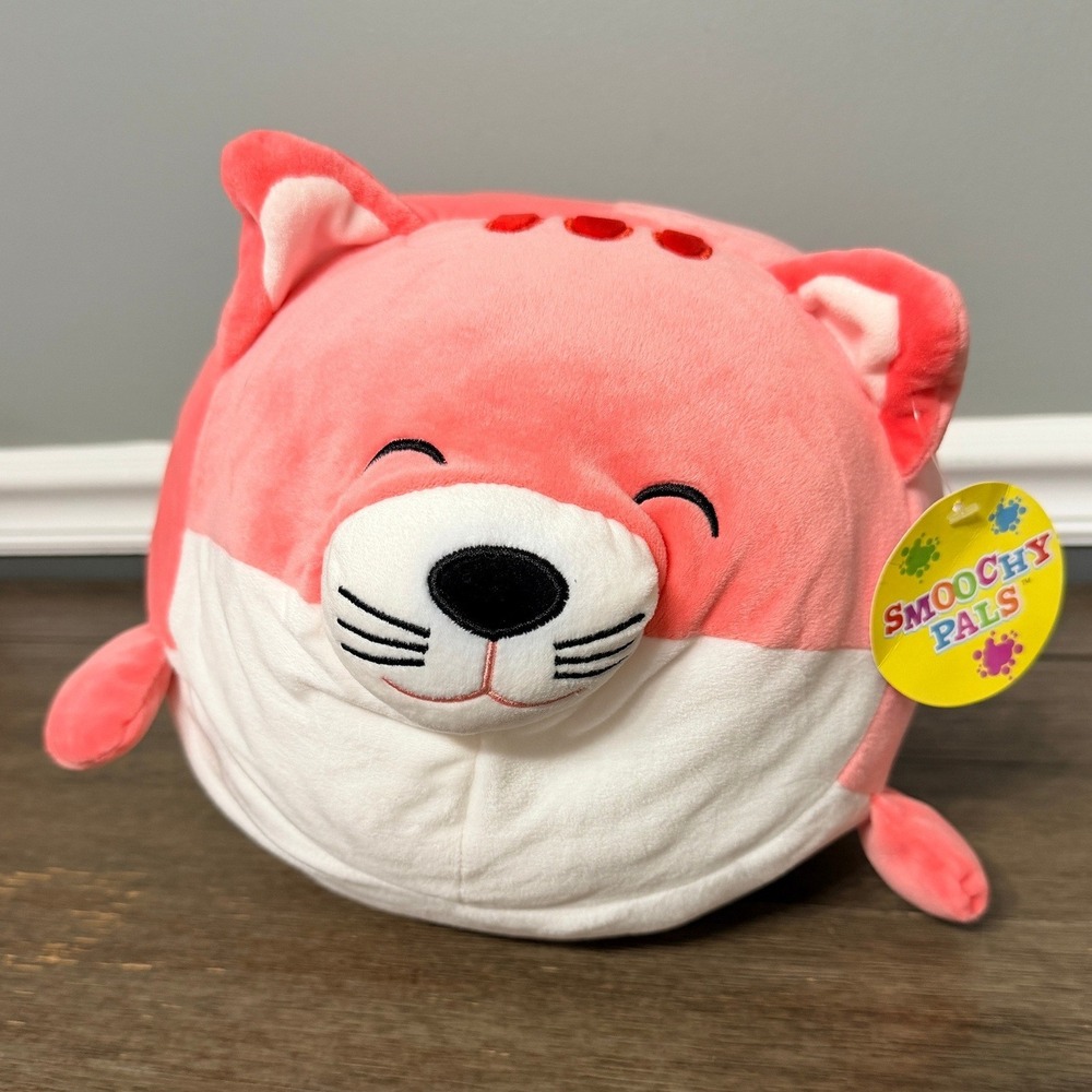 Smoochy Pals Pink Fox Plush Squishy Stuffed Animal Toy Kids Gift